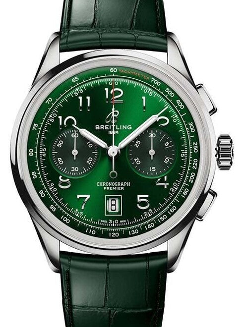 Breitling Premier Zielony 42 mm Stal AB0145371L1P2