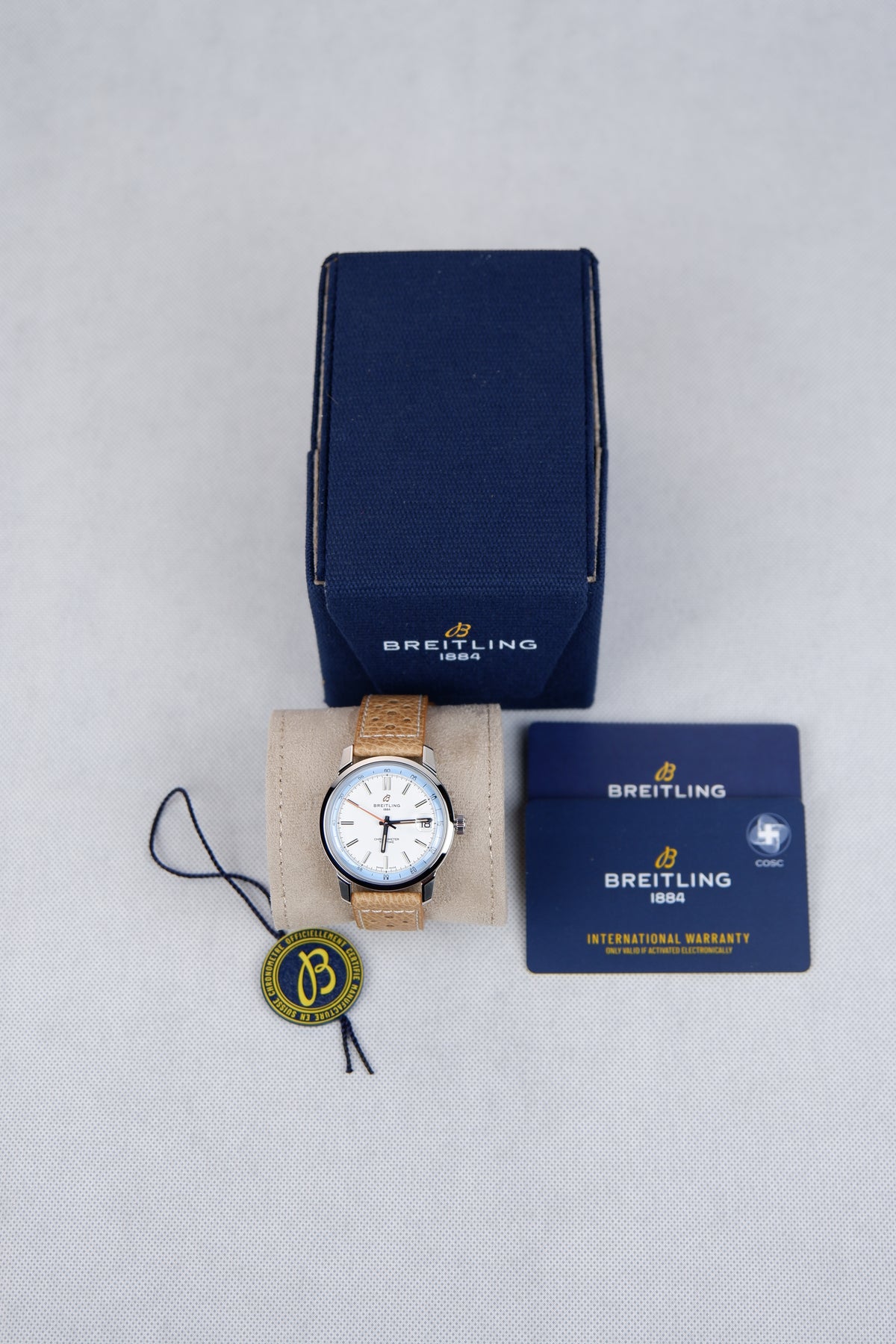 Breitling Top Time Biały 38 mm Stal AB3113281A1X1