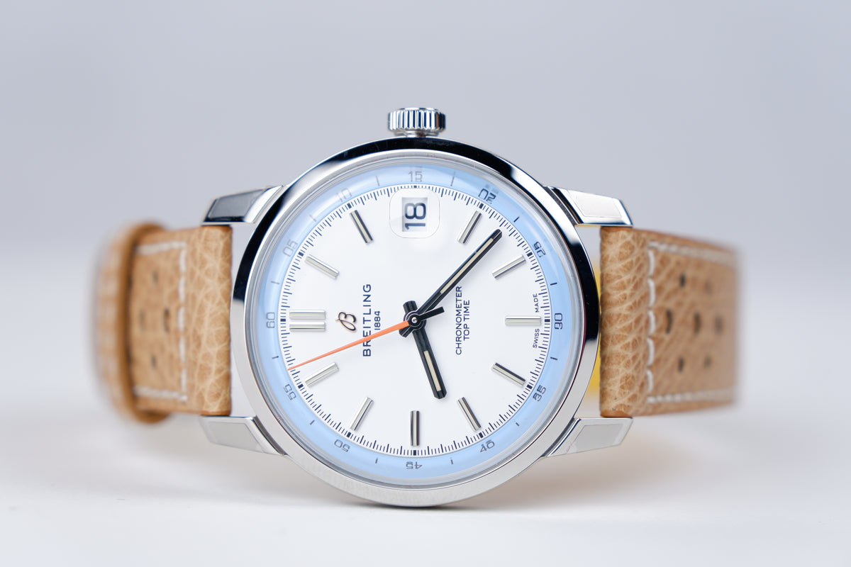 Breitling Top Time Biały 38 mm Stal AB3113281A1X1