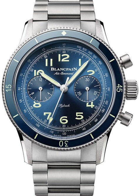 Blancpain Air Command Niebieski 43 mm Tytan AC02-12B40-98S