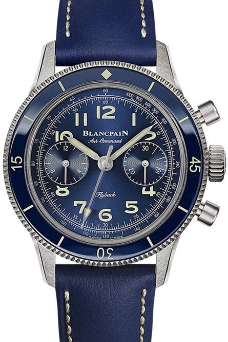 Blancpain Air Command Niebieski 36 mm Tytan AC03-12B40-63B