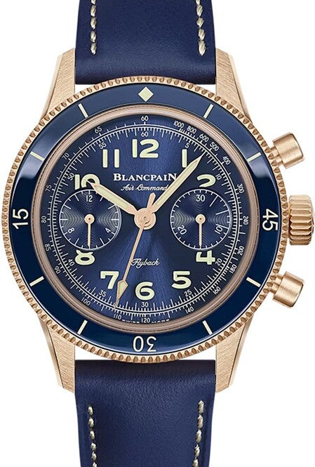 Blancpain Air Command Niebieski 36 mm Złoto różowe AC03-36B40-63B