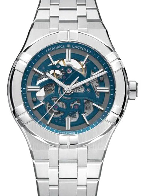 Maurice Lacroix AIKON Niebieski 42 mm Stal AI6008-SS00F-031-C