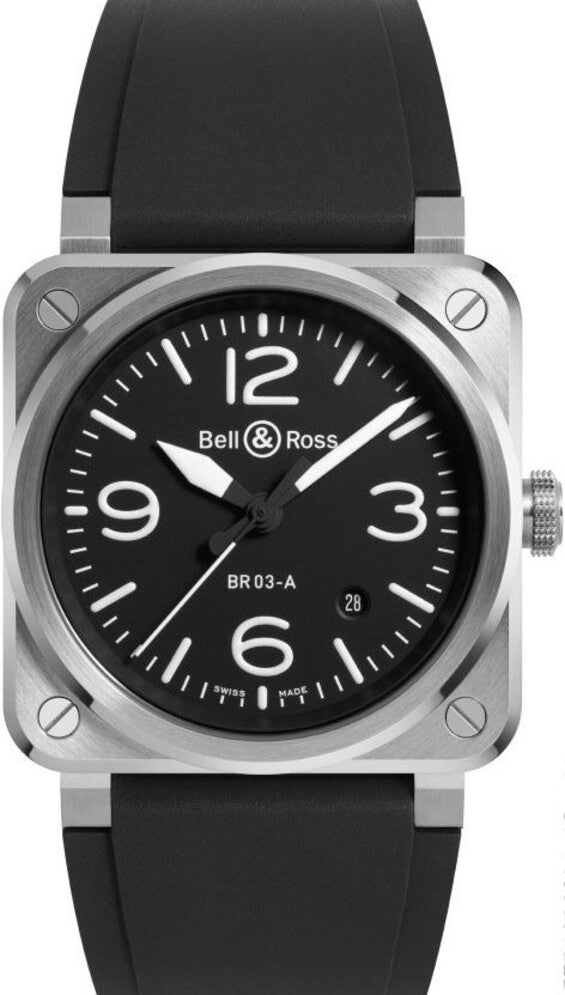 Bell & Ross BR 03 Czarny 41 mm Stal BR03A-BL-ST/SRB