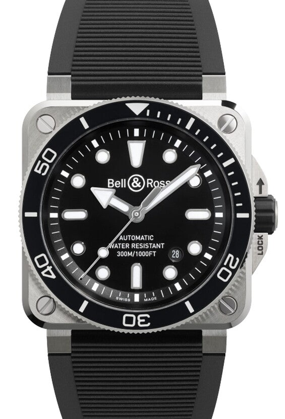 Bell & Ross BR 03 Diver Czarny 42 mm Stal BR03A-D-BL-ST/SRB