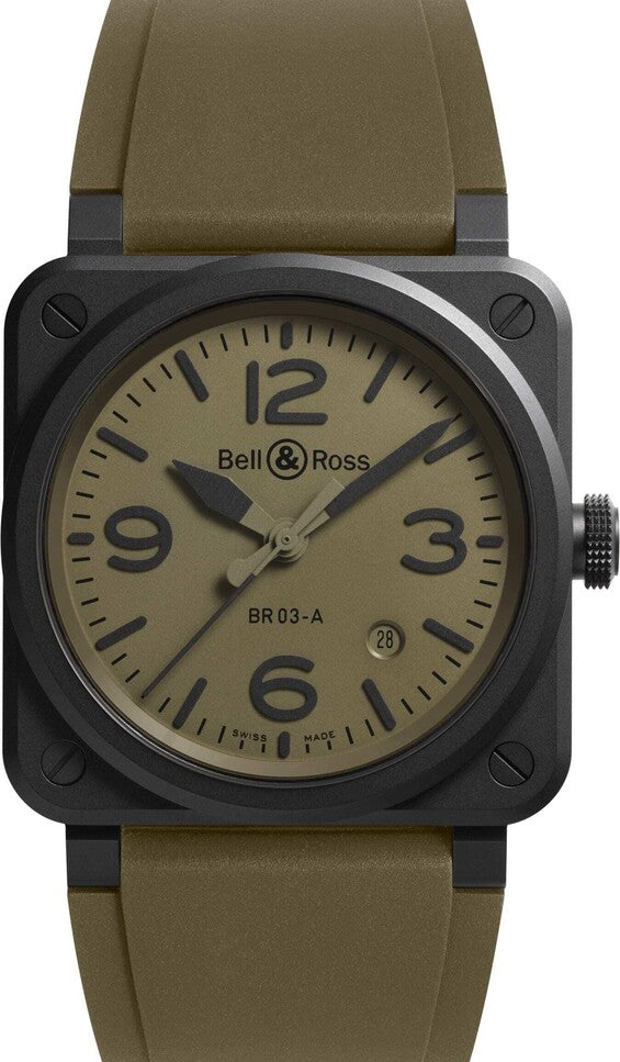 Bell & Ross BR 03 Zielony 41 mm Ceramika BR03A-MIL-CE/SRB