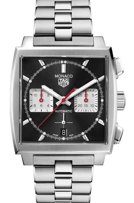 TAG Heuer Monaco Czarny  39 mm Stal