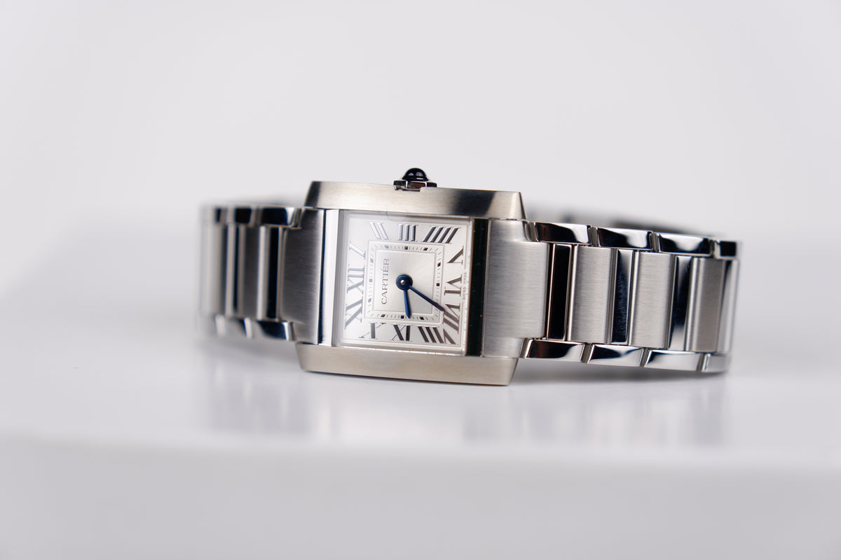 Cartier Tank Française Srebrny 21 mm Stal WSTA0129