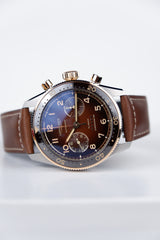 Longines Spirit Flyback Brązowy 42 mm Złoto/Stal L3.821.5.59.2