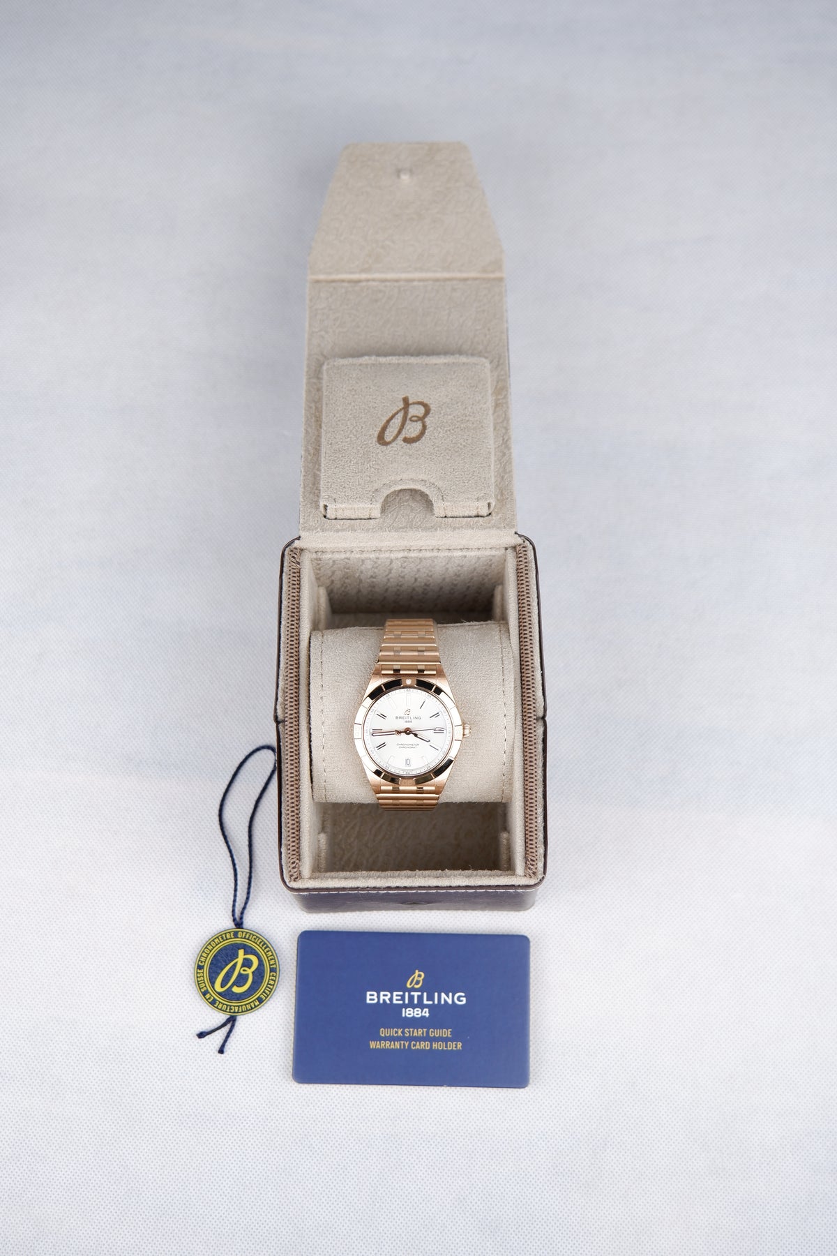 Breitling Chronomat Bialy 36mm Zloto czerwone R10380101A1R1