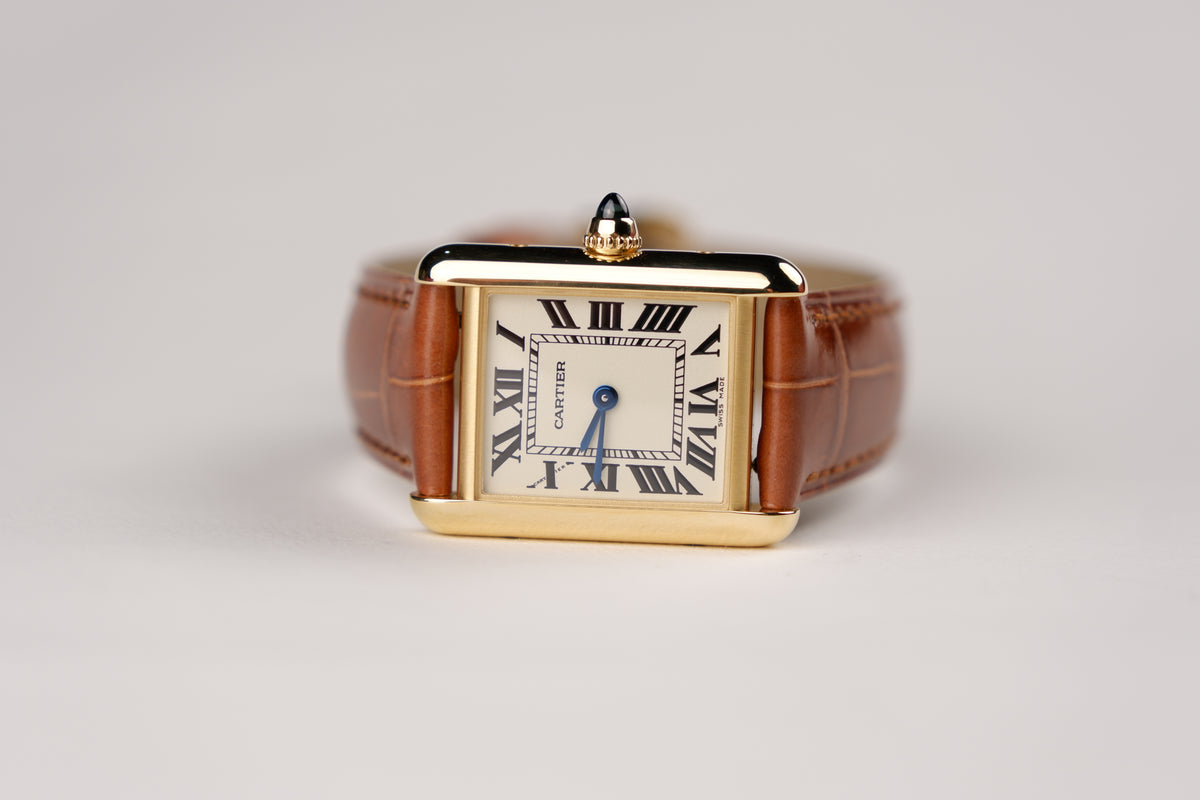 Cartier Tank Louis Cartier Srebrny 30 mm Żółte złoto WGTA0342
