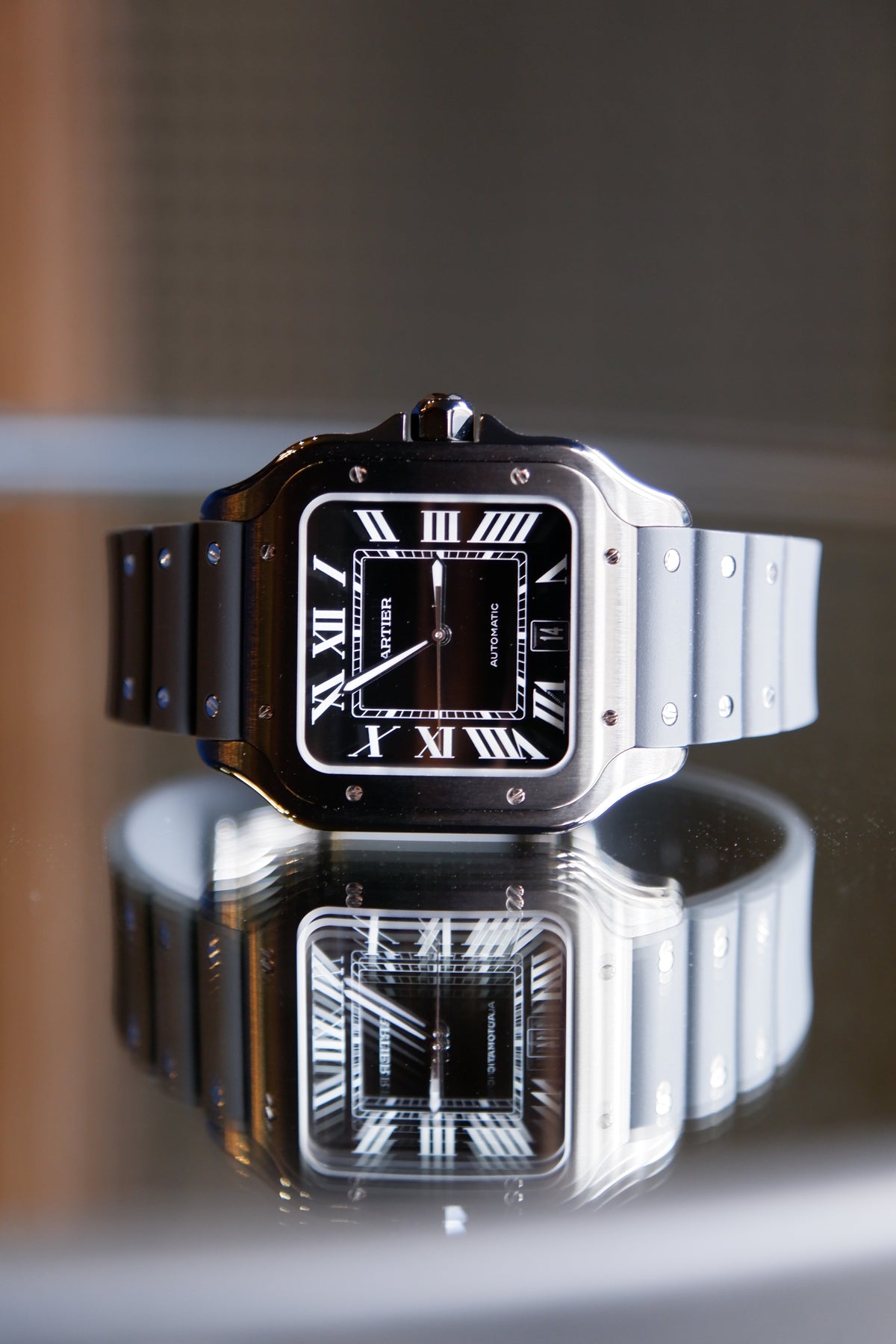 Cartier Santos Czarny 40 mm Stal WSSA0039