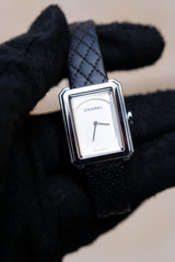 Chanel Boy-Friend Biały 27.9 x 21.5 mm Stal H6401