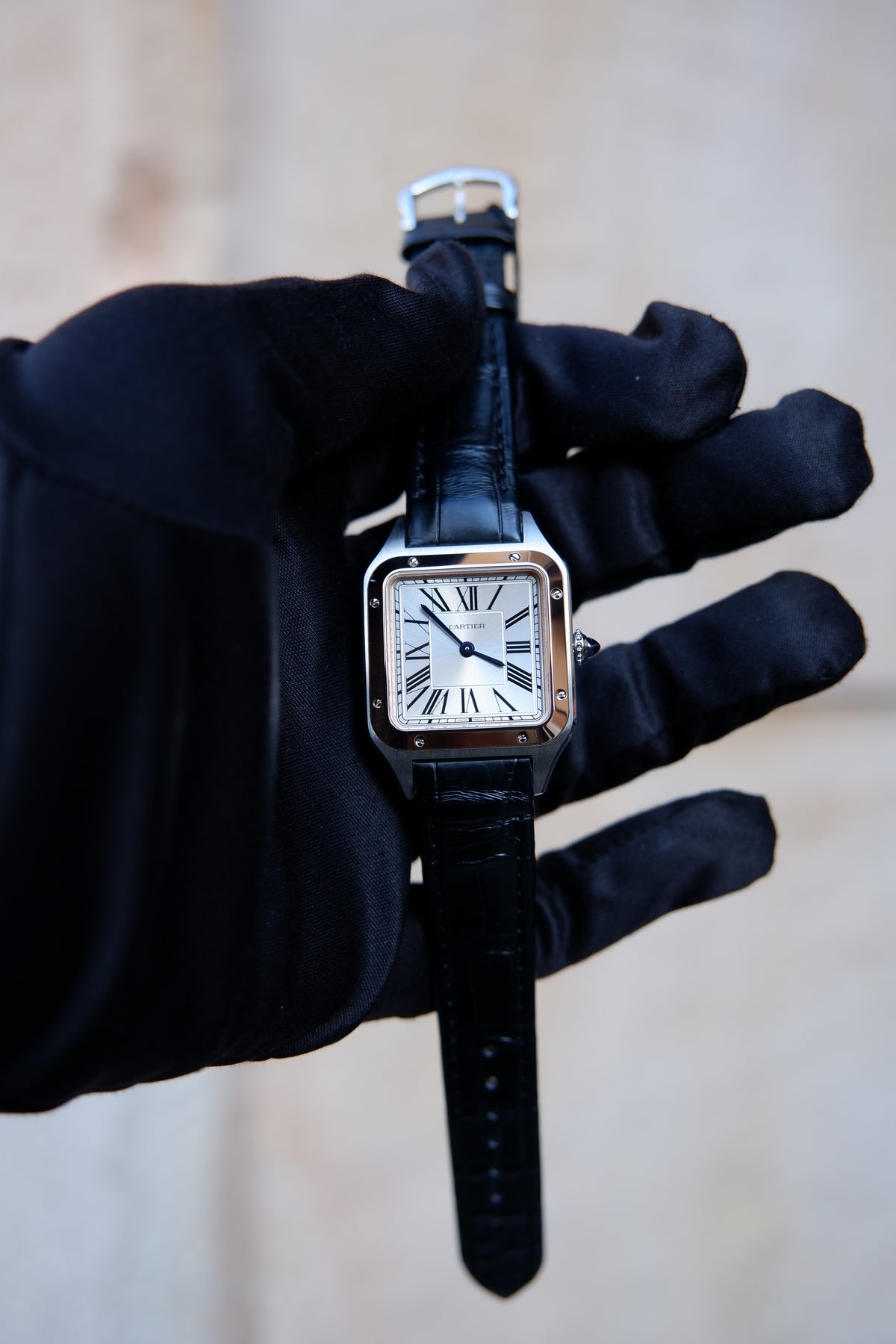 Cartier Santos Srebrny 38 mm Stal W2SA0038