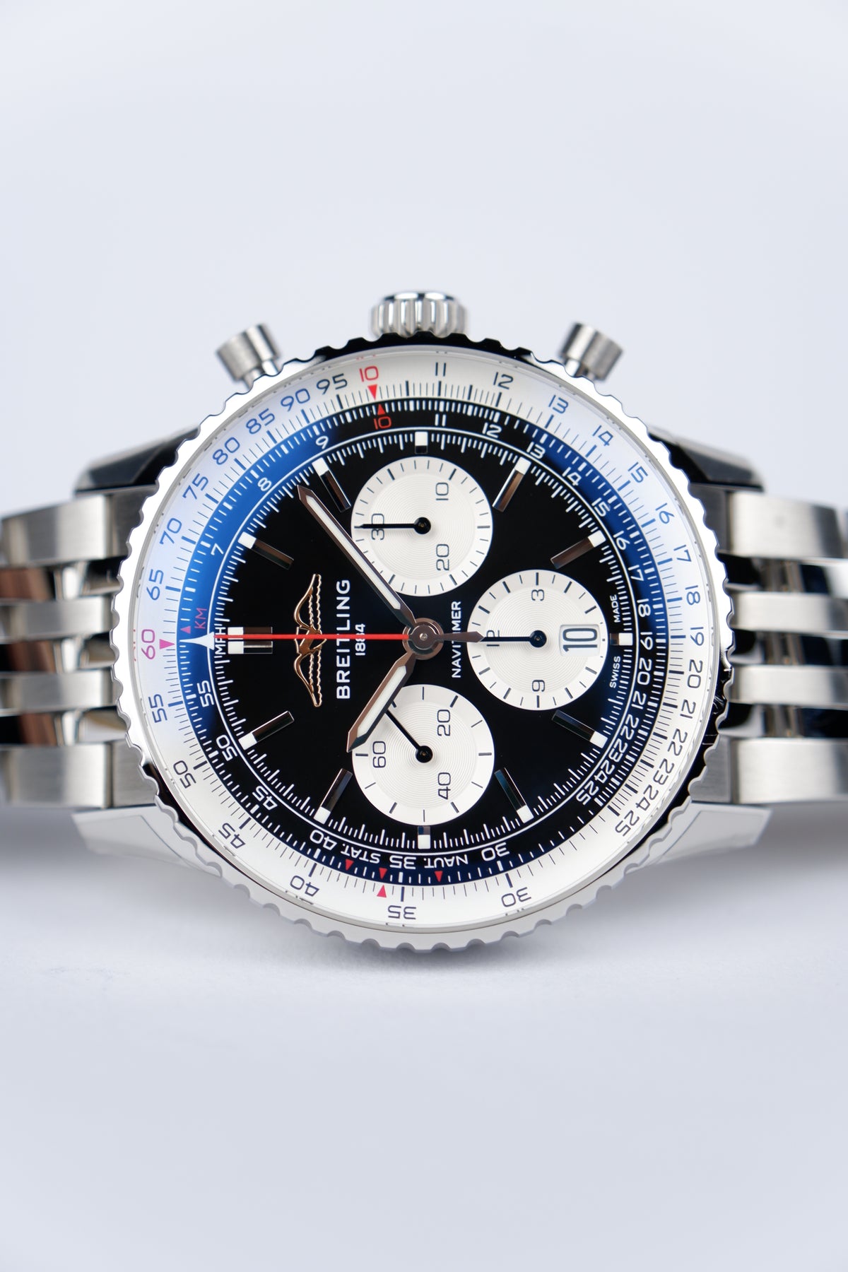 Breitling Navitimer 1 B01 Chronograph Czarny 43mm Stal AB0138211B1A1