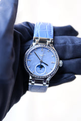 Longines Primlauna Niebieski 34 mm Stal L8.126.0.97.2
