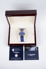 Longines Primlauna Niebieski 34 mm Stal L8.126.0.97.2
