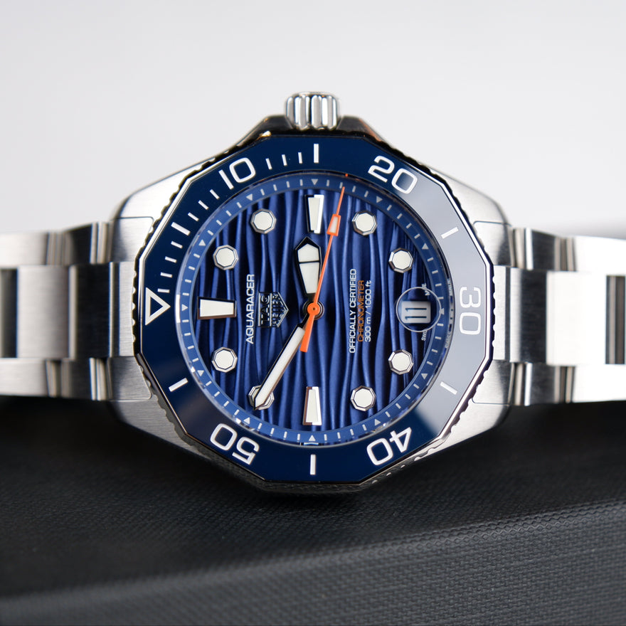 TAG Heuer Aquaracer 300M Niebieski 42 mm Stal WBP5111.BA0013