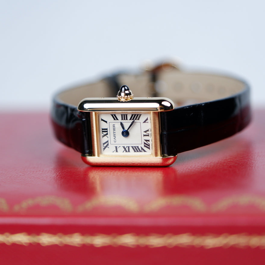 Cartier Tank Louis Cartier Srebrny 24 mm Żółte złoto WGTA0352