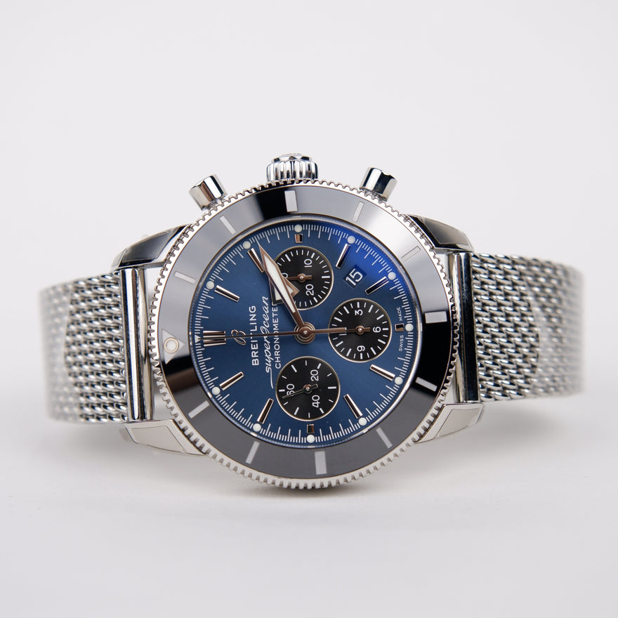 Breitling Superocean Heritage Niebieski 44mm Stal