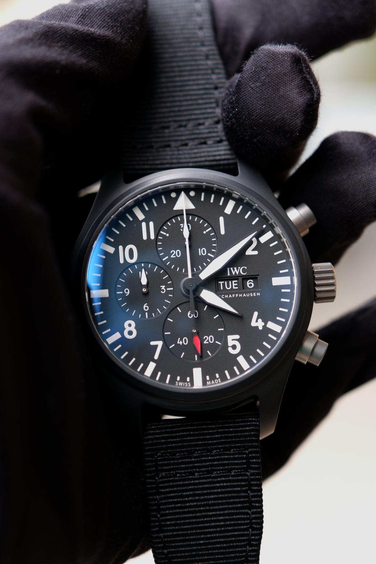 IWC Pilots Watch Chronograph Top Gun Czarny 44.5mm Ceramika IW389101