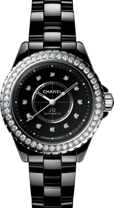 Chanel J12 Czarny 33 mm Ceramika H10474