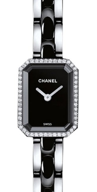 Chanel Première Czarny 19.7 x 15.2 mm Stal H2163