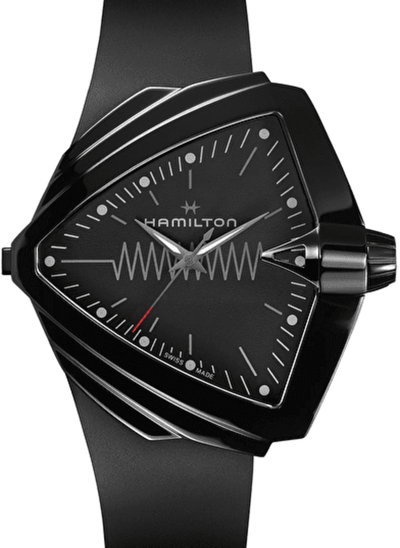 Hamilton Ventura Czarny 52 mm Stal