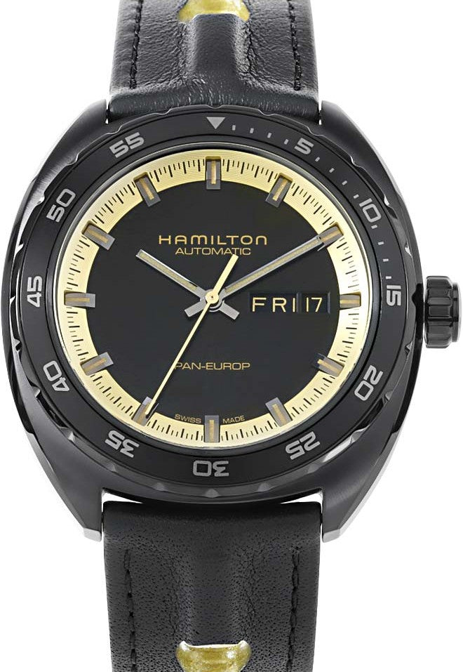 Hamilton Pan Europ Czarny 42 mm Stal H35425730