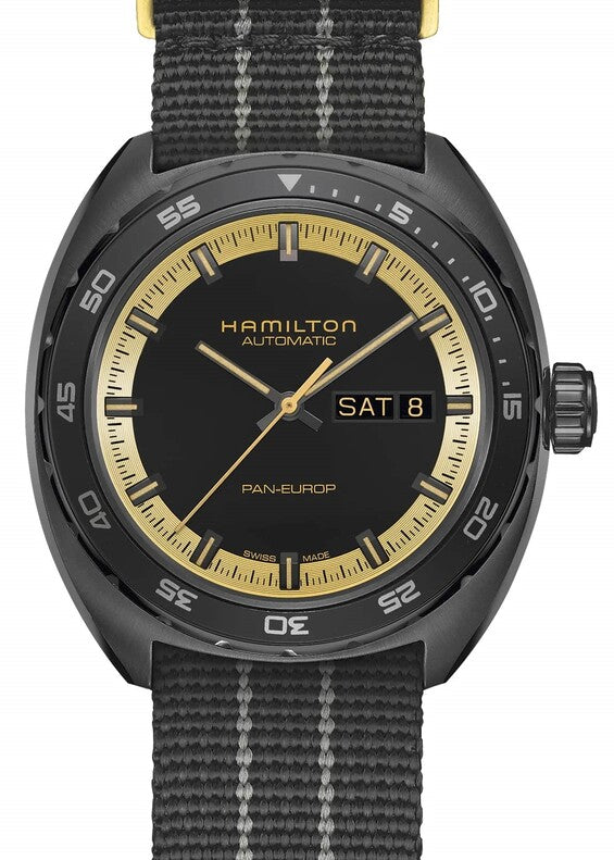 Hamilton Pan Europ Czarny 42 mm Stal