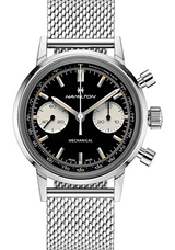 Hamilton Intra-Matic Czarny 40 mm Stal H38429130