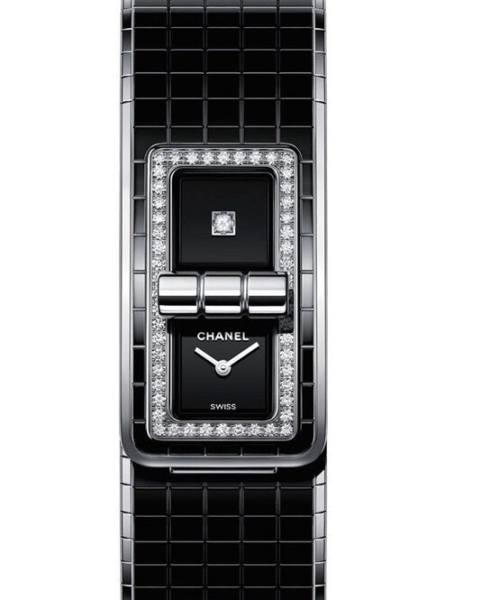 Chanel Code Coco Czarny 38.1 x 21.5 mm Stal H5148