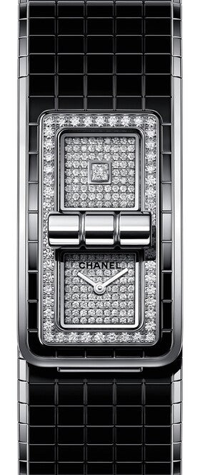 Chanel Code Coco Czarny 38,1 x 21,5 mm Stal H6027
