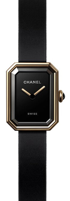 Chanel Première Czarny 19.7 x 15.2 mm Żółte złoto H6125