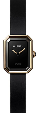 Chanel Première Czarny 19.7 x 15.2 mm Żółte złoto H6125