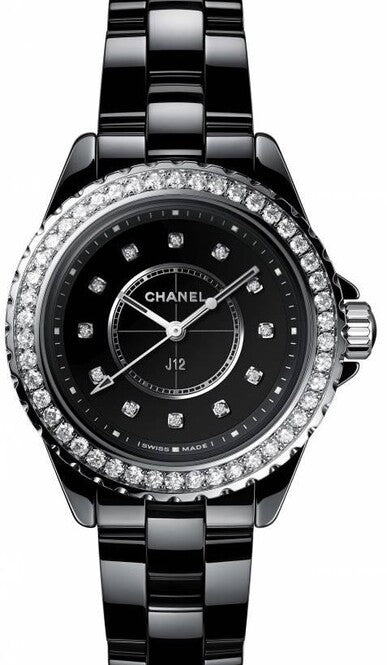 Chanel J12 Donna Czarny 33 mm Ceramika H6419