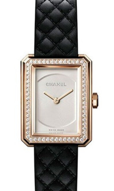 Chanel Boy-Friend Biały 27,9 x 21,5 mm Złoto różowe H6590