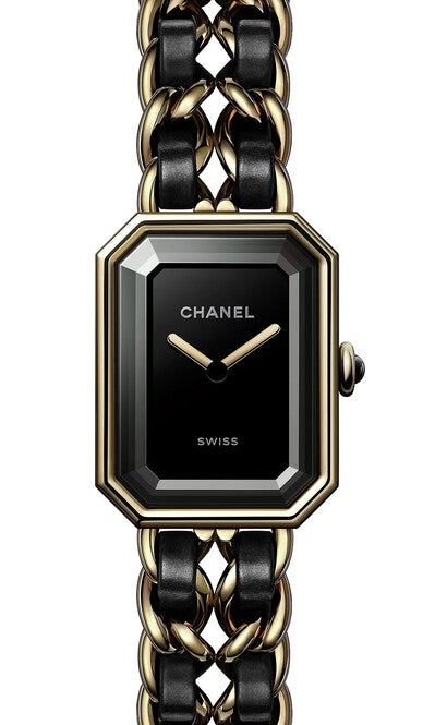 Chanel Première Czarny 26.1 x 20 mm Złoto/Stal H6951