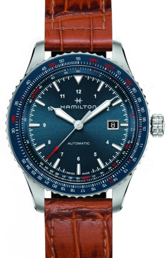 Hamilton Khaki Aviation Niebieski 42 mm Stal