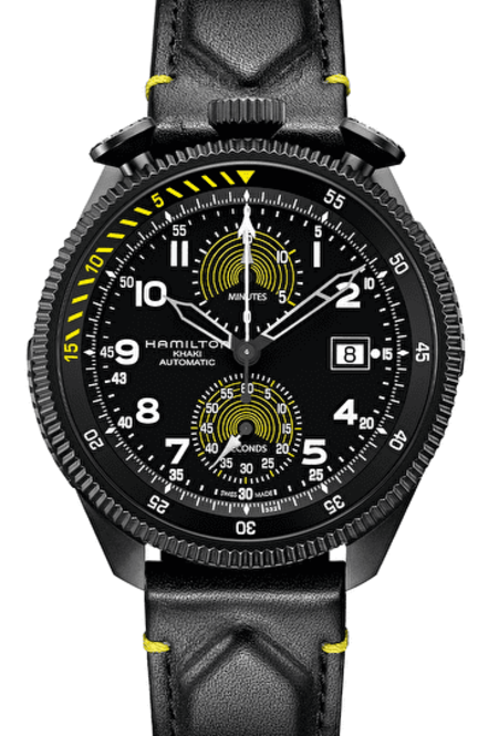 Hamilton Khaki Aviation Czarny 46 mm Stal H76786733