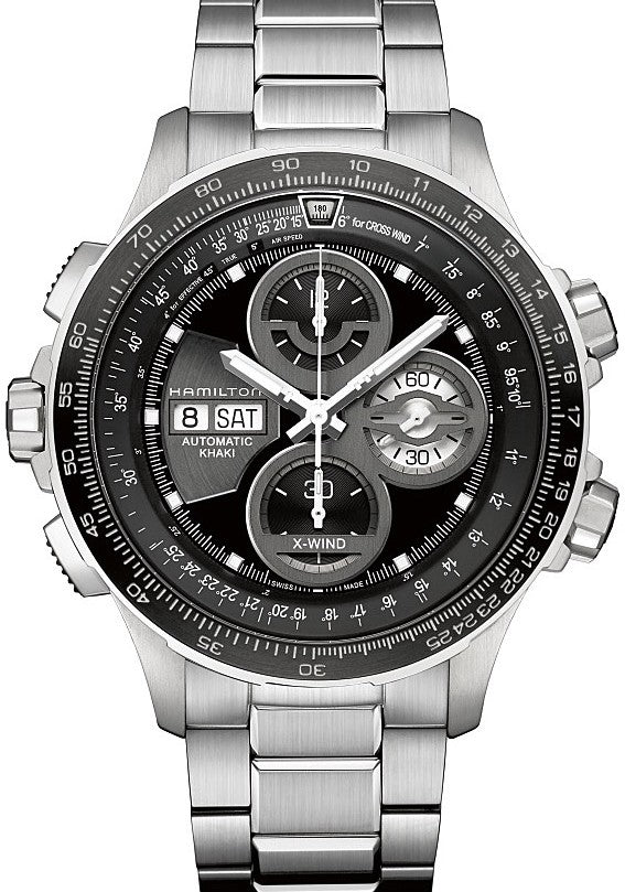 Hamilton Khaki Aviation Czarny 45 mm Stal H77766131