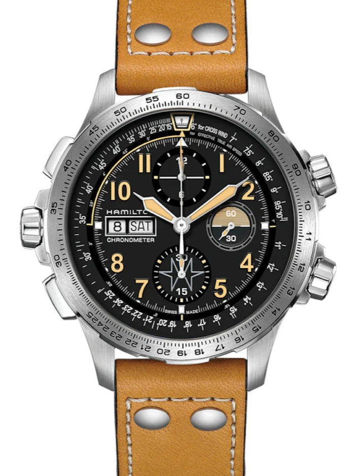 Hamilton Khaki Aviation Czarny 45 mm Stal H77796535