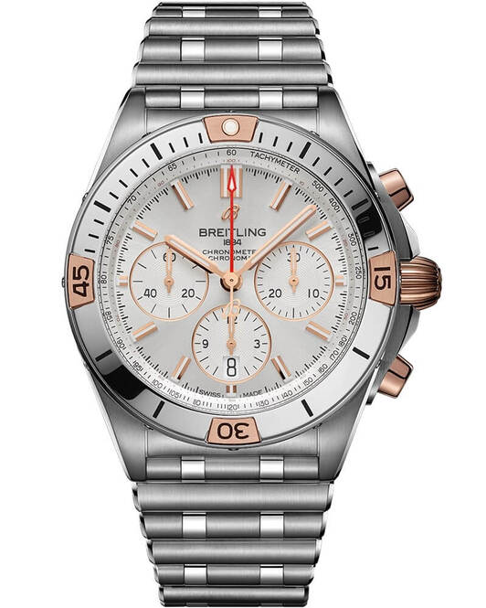Breitling Chronomat Srebrny 42mm zloto/Stal