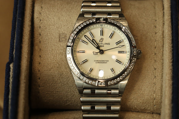 Breitling Chronomat Bialy 36mm Stal