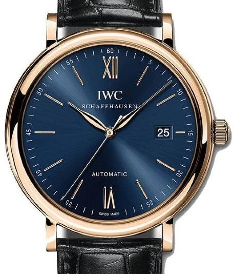 IWC Portofino Automatic 40mm Niebieski 18-karatowe rozowe zloto IW356522