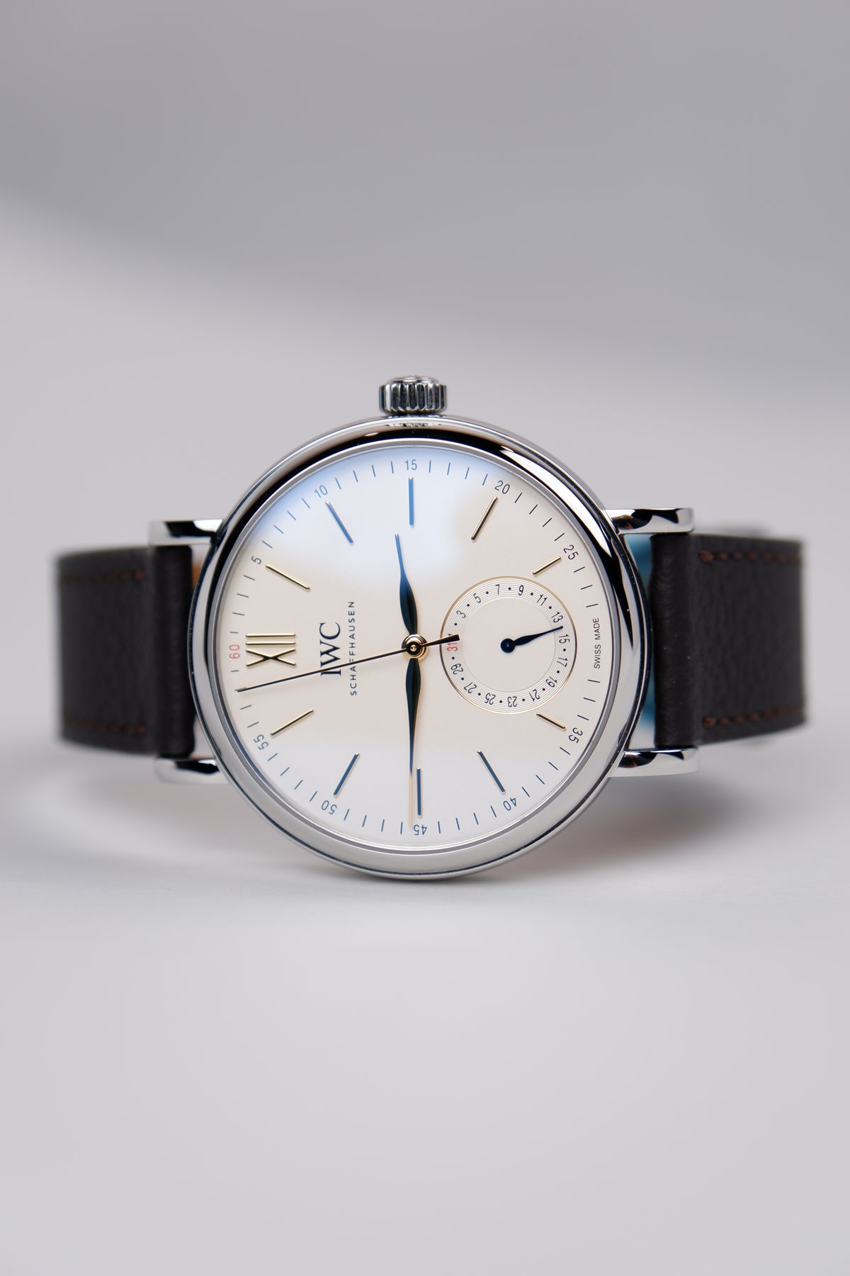 IWC Portofino Pointer Date 39mm Biały Stal IW359201