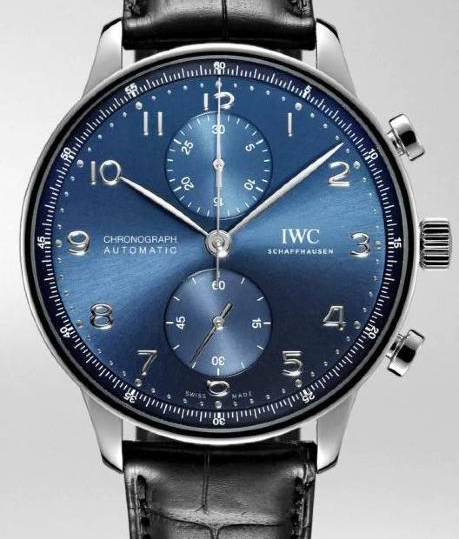 IWC Portugieser Chronograph 41mm Niebieski Stal IW371606