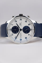 IWC Portugieser Chronograph 41mm Biały Stal IW371620
