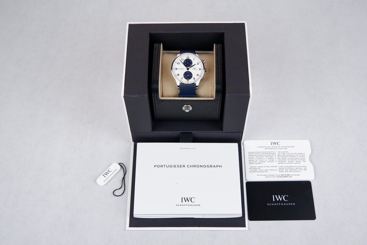 IWC Portugieser Chronograph 41mm Biały Stal IW371620