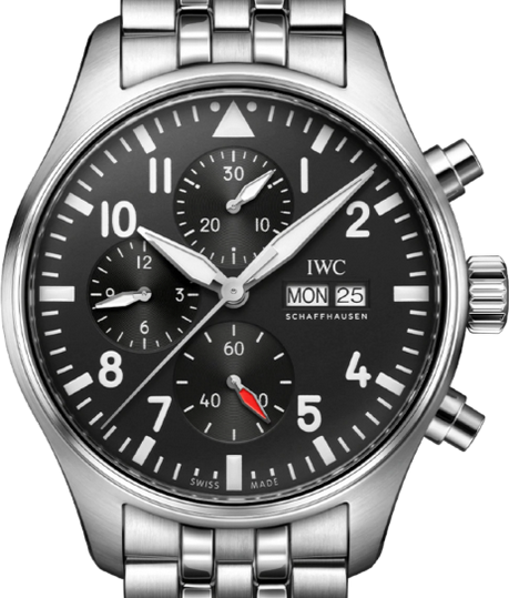 IWC Pilots Watch Chronograph 43mm Czarny Stal IW378002